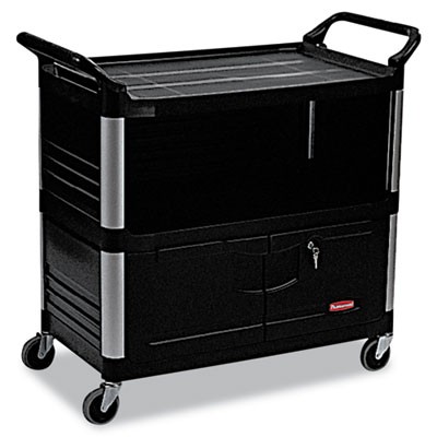 Rubbermaid 4095 Equipment Cart 3-Shelf - Black