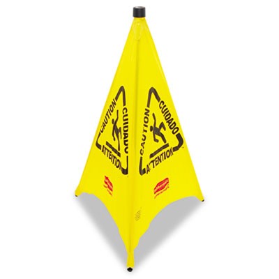 Rubbermaid 9S01 Three-Sided Wet Floor Safety Cone - Yellow