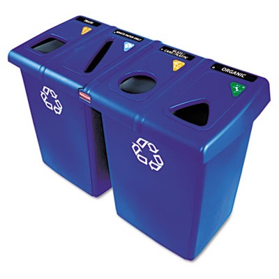Rubbermaid 1792372 Glutton Recycling Station 92 gallon - Blue
