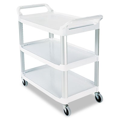 Rubbermaid 4091 Utility Cart 3-Shelf - Off-White