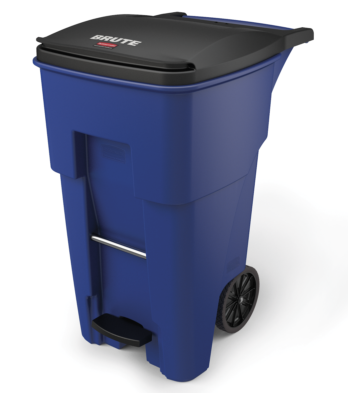 Rubbermaid 1971970 BRUTE Step-On Rollout Container 65 Gallon - Blue