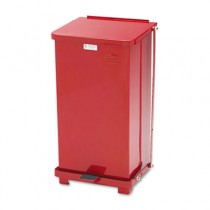 Rubbermaid ST12EPLRED Biohazard Steel Step Can 12 gal - Red