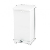 Rubbermaid ST12EPLWH Defenders Biohazard Steel Step Can 12 gallon - White