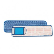 Rubbermaid Q415 HYGEN Wet Pad w/Scrubber Microfiber 18" Long - Blue