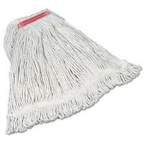 Rubbermaid D113 Super Stitch Cotton Looped End Wet Mop Head - White (Large) 
