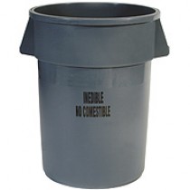 Rubbermaid 2643-56 BRUTE Container with "Inedible" Black Imprint, English and Spanish 4/Case