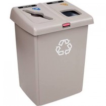 Rubbermaid 1792371 2-Stream Glutton Recycling Station 46 Gal - Beige
