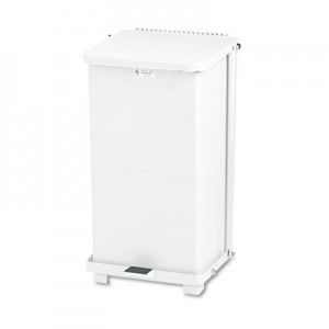 Rubbermaid ST12EPLWH Defenders Biohazard Steel Step Can 12 gallon - White
