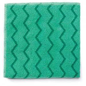 Rubbermaid Q620 Reusable Cleaning Cloths Microfiber 16", 12/Case - Green