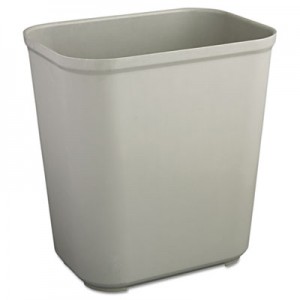 Rubbermaid 2543 Fire-Resistant Wastebasket Fiberglass 7 gallon - Gray
