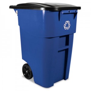 Rubbermaid 9W27-73 Brute Recycling Rollout Container, 50 gal - Blue