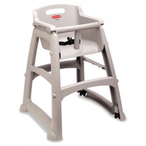 Rubbermaid 7805-08 Sturdy High Chair Fully Assembled With Wheels - Platinum