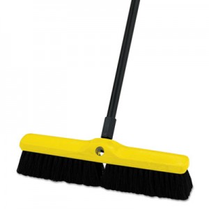 Rubbermaid 9B06 Medium Floor Sweeper, 18" Brush, 3" Bristles - Black