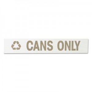 Rubbermaid RSW2 Recycling-Label Block-Letter Decal, "Cans Only", 11 x 1, White