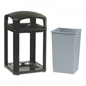 Rubbermaid 3970 Landmark Container, Frame with 3958 Rigid Liner - Sable