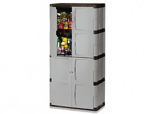 Rubbermaid 7083 Double-Door Storage Cabinet - Base/Top - Gray/Black  