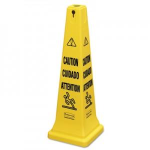 Rubbermaid 6276 Multilingual Safety Cone, "CAUTION" - Yellow