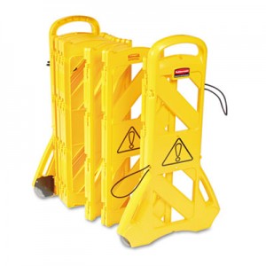 Rubbermaid 9S11 Portable Mobile Safety Barrier - Yellow