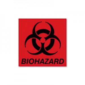 Rubbermaid BP-1 Biohazard Decal - Fluorescent Red