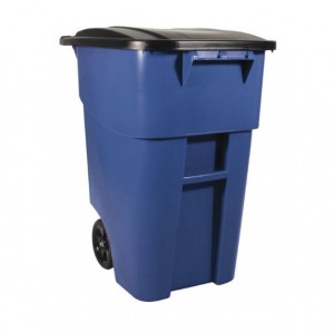 Rubbermaid 9W27 Brute Rollout Container, 50 gal - Blue