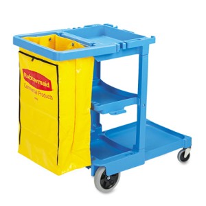 Rubbermaid 6173-88 Janitor Cart 3-Shelf - Blue